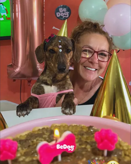 Festa de aniversário de um aluno da creche com bolo e tutora